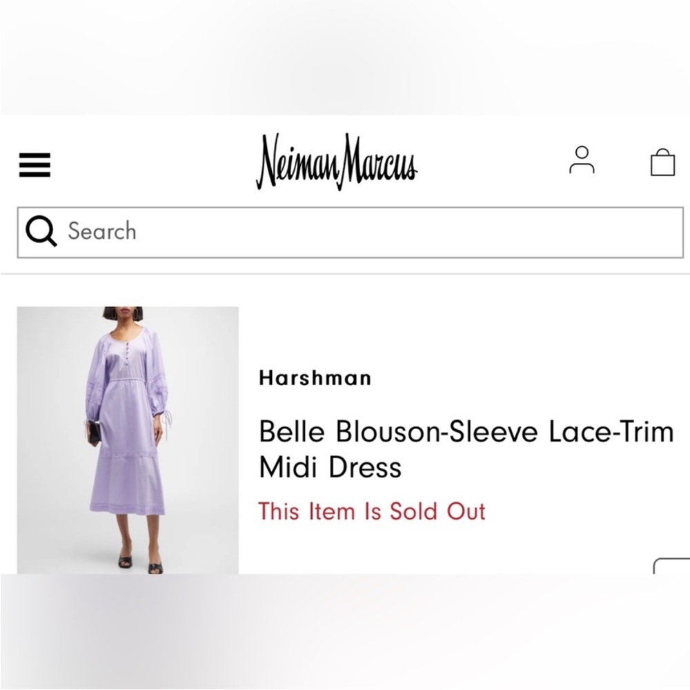 NWT  $304 Harshman Belle dress lilac puff sleeve maxi length size XS - Picture 2 of 14